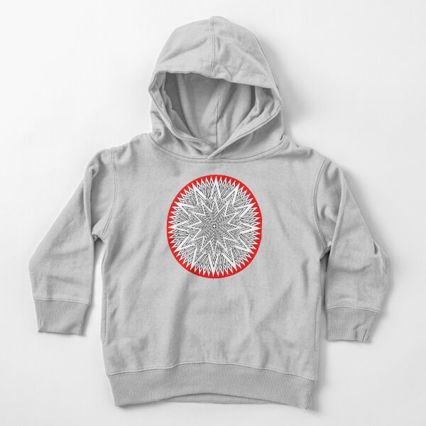 Monochrome Mandala Red Toddler Pullover Hoodie