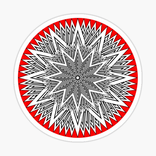 Monochrome Mandala Red Sticker