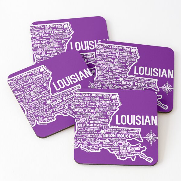 Item preview, Louisiana Map designed and sold by fiberandgloss.