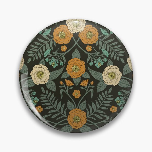 Item preview, Cream, Rust, and Aqua Flowers designed and sold by somecallmebeth.