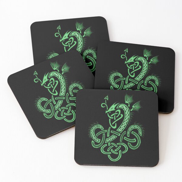 Item preview, Celtic Knotwork Dragon Green designed and sold by helixtinker.