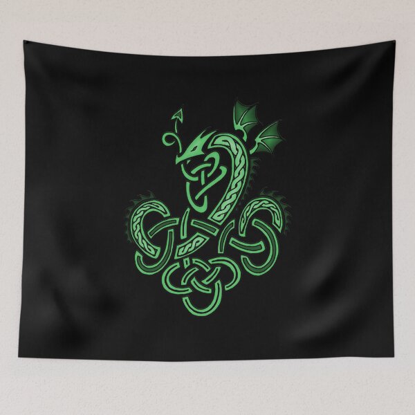 Item preview, Celtic Knotwork Dragon Green designed and sold by helixtinker.