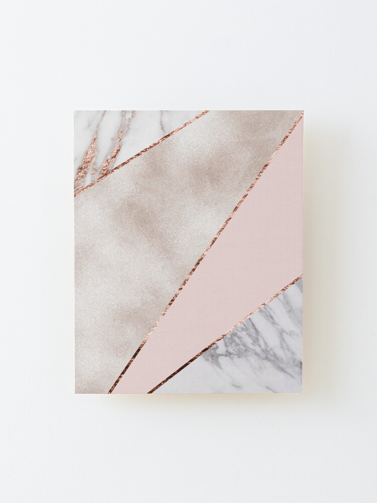 Alternate view of Spliced mixed rose gold marble Mounted Print
