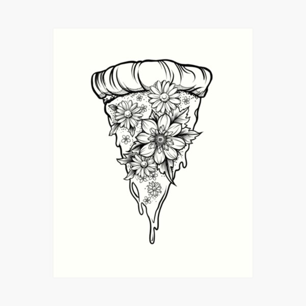 Pizza slice tattoo located on the upper arm