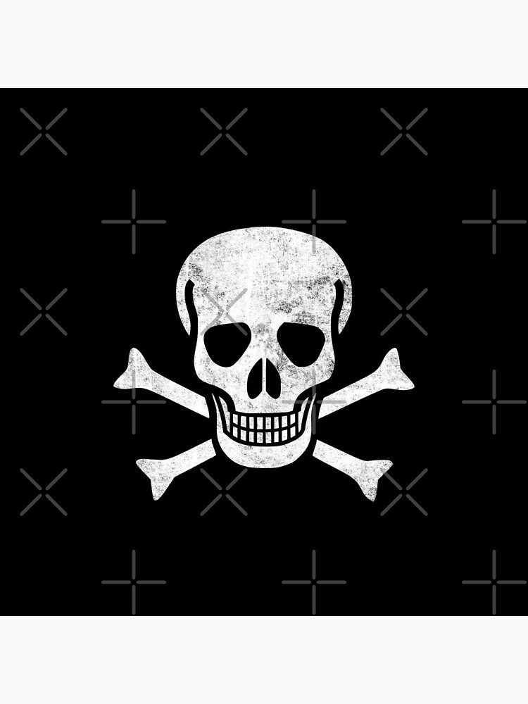 Pirate flag. Skull and bones on black ribbon. element of death.: Graphic  #149025277