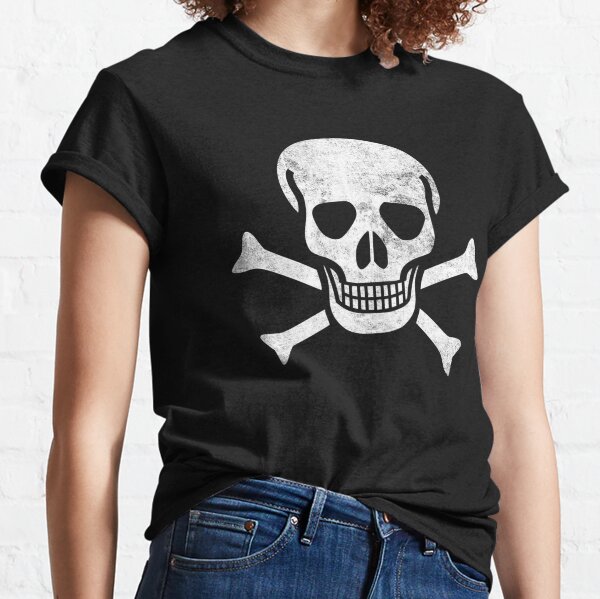 Pirate Flag Skull Bones Jolly Roger Graphic Classic T-Shirt