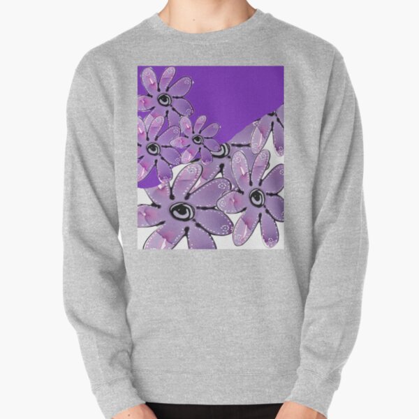 Purple Multi Floral Pullover Sweatshirt
