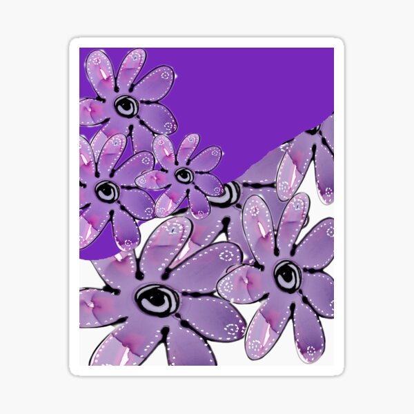 Purple Multi Floral Sticker