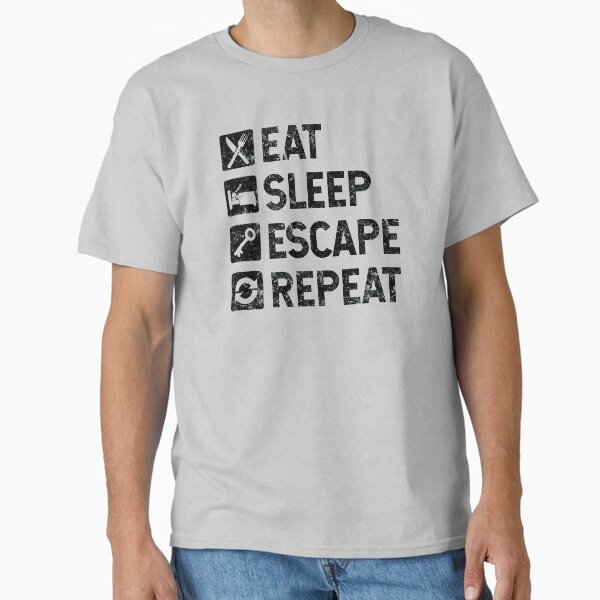 Item preview, Eat Sleep Escape Repeat - Escape Room Game - Distressed design designed and sold by EstelleStar.