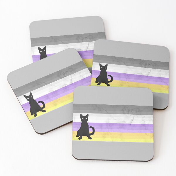 Item preview, Marbled Nonbinary Pride Flag+Cat designed and sold by LexLokiy.