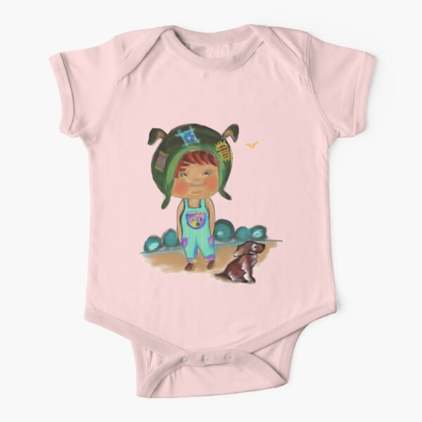 Catina At The Beach With Tito Short Sleeve Baby One-Piece