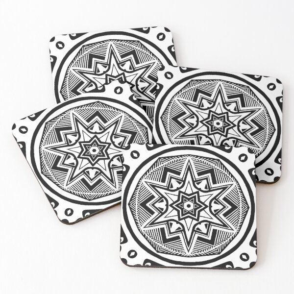 Item preview, Starry Mandala pattern Black and white designed and sold by SirCrim.