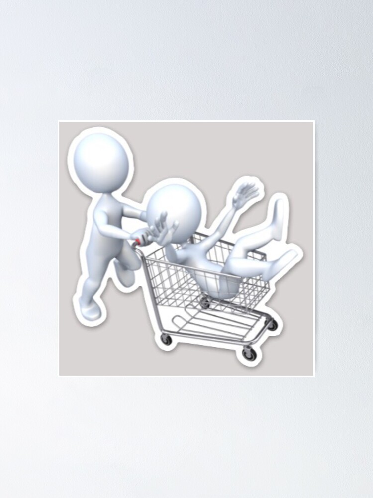 "Stickman shopping cart" Poster for Sale by ccampbell Redbubble