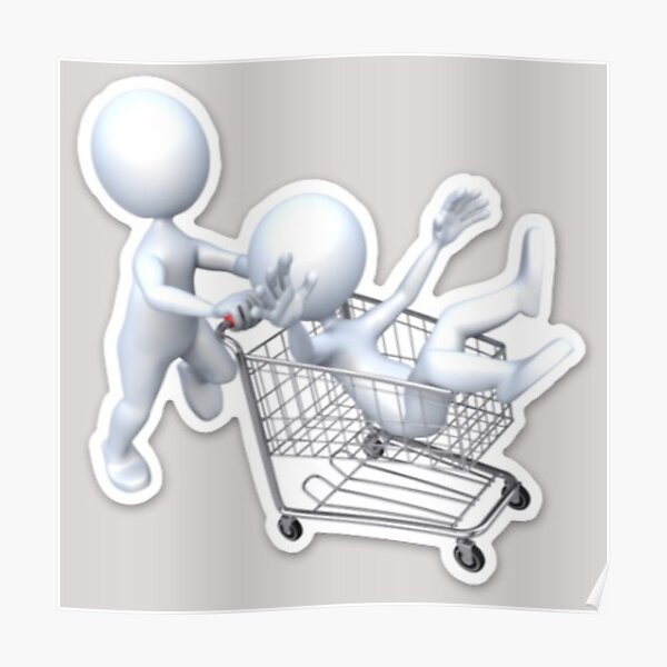 "Stickman shopping cart" Poster for Sale by ccampbell Redbubble