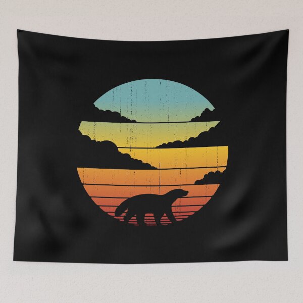 Item preview, Honey Badger Retro Sunset Vintage 60s 70s Shirt for Men Women Boys Girls Kids Animal Lovers Gift designed and sold by LiqueGifts.