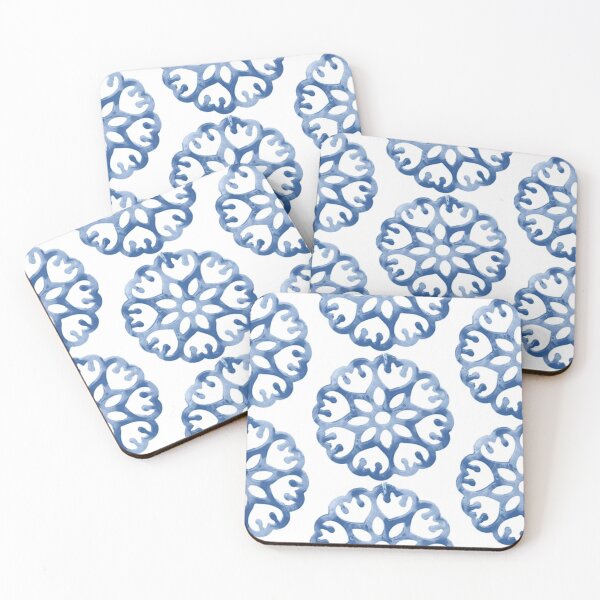 Item preview, STELLA 10 blue star flower round circle white mandala hearts stripes jewel designed and sold by dragonemma.