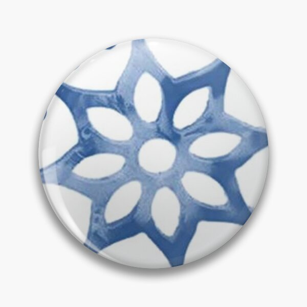 Item preview, STELLA 9 flower star chain round blue circle mandala white hearts stripes jewel designed and sold by dragonemma.