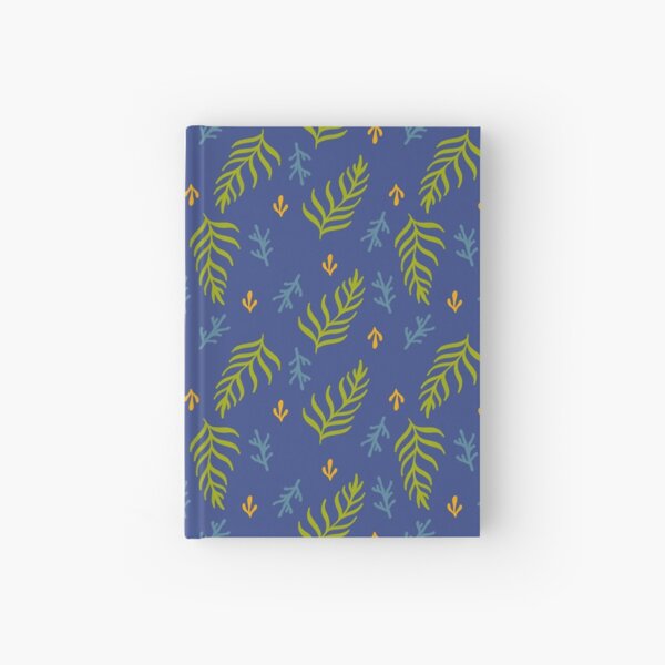 Navy and Green Seagrass Pattern Hardcover Journal