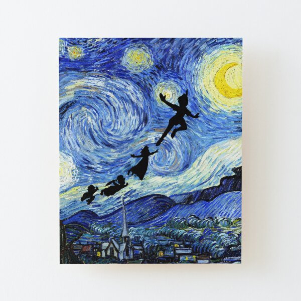 Peter Pan Starry Night Wood Mounted Print