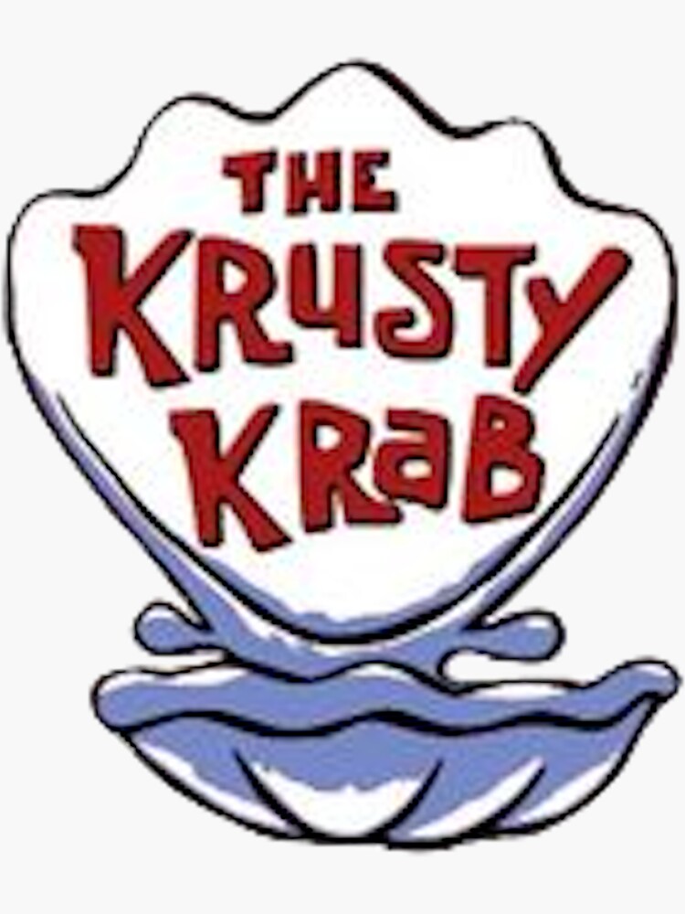 Krusty Krab Logo Sticker For Sale By Andi0521 Redbubble   Bg,f8f8f8 Flat,750x,075,f Pad,750x1000,f8f8f8 