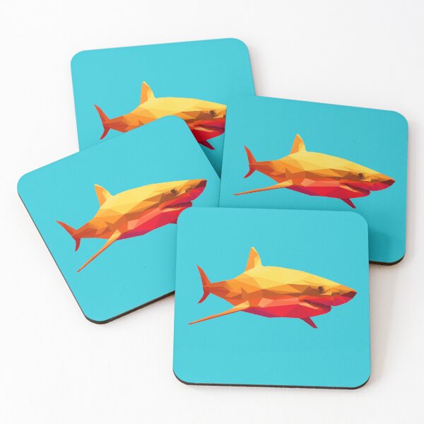 Item preview, Fiery polygon shark designed and sold by PixelMat.
