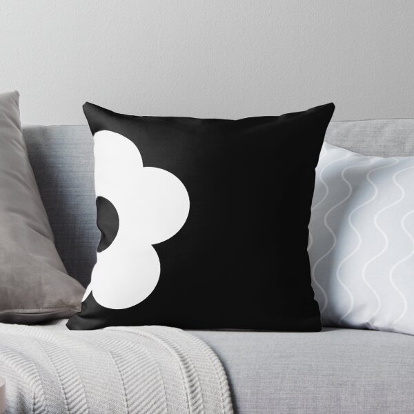 Bold Retro Contrast Flower Graphic Throw Pillow