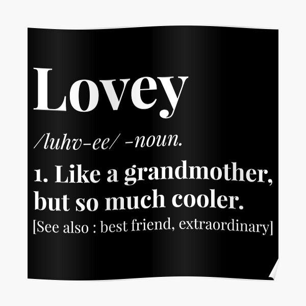 "Lovey Definition" Poster by amrisbamazruk Redbubble