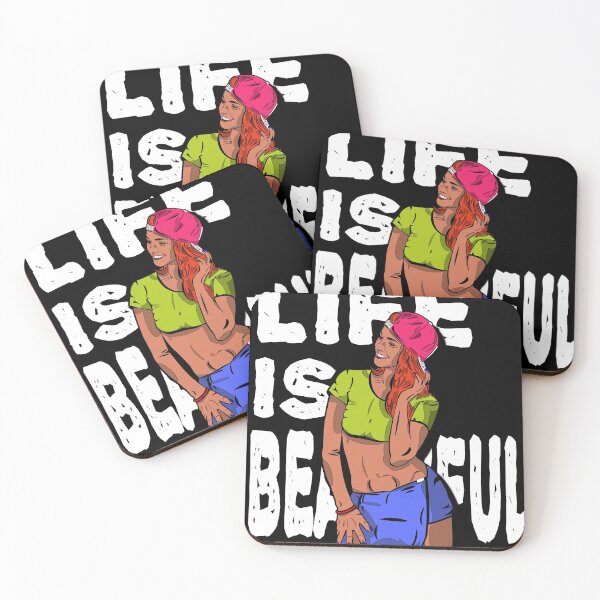 Item preview, Smiling woman, Life is beautiful Comic Girl designed and sold by shurikaner.