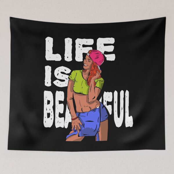 Item preview, Smiling woman, Life is beautiful Comic Girl designed and sold by shurikaner.