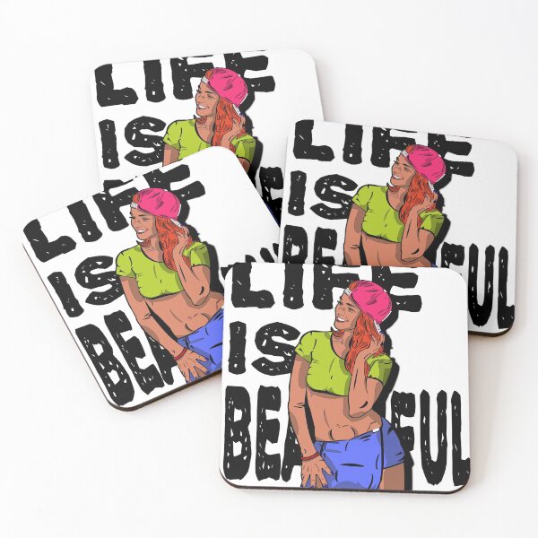 Item preview, Smiling woman, Life is beautiful Comic Girl designed and sold by shurikaner.