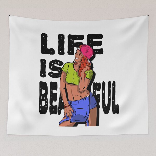 Item preview, Smiling woman, Life is beautiful Comic Girl designed and sold by shurikaner.