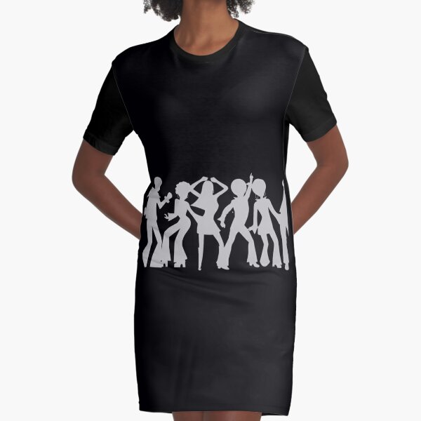 70's Dance Graphic T-Shirt Dress