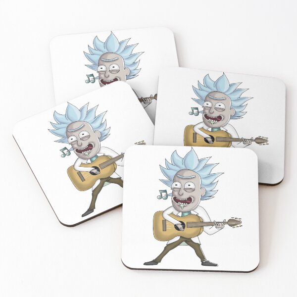Rick singing with guitar Coasters (Set of 4)