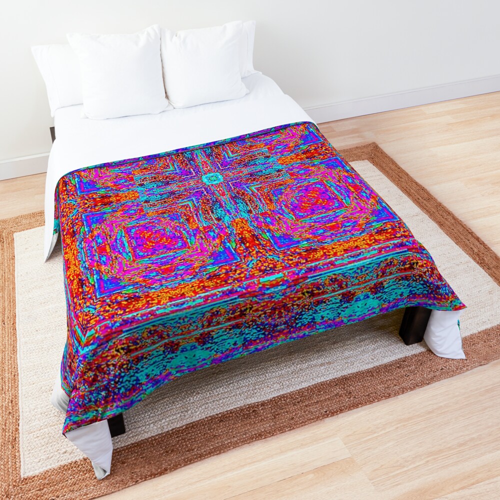 "Square Faux Persian Rug" Comforter by DVanSiceartist Redbubble
