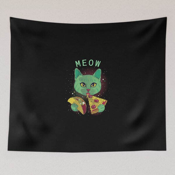 Item preview, Cosmic Space Cat Eating Taco And Pizza designed and sold by DNH Threads.
