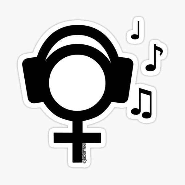 "Women In Music (Blue/Black)" Sticker by Squirrels Redbubble