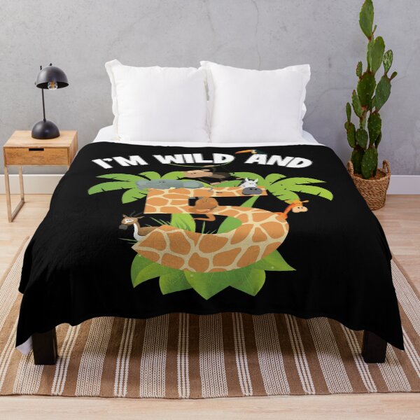 Item preview, I'm Wild And 5 Years Old Zoo Theme 5th Birthday Animal Party design designed and sold by Grabitees.