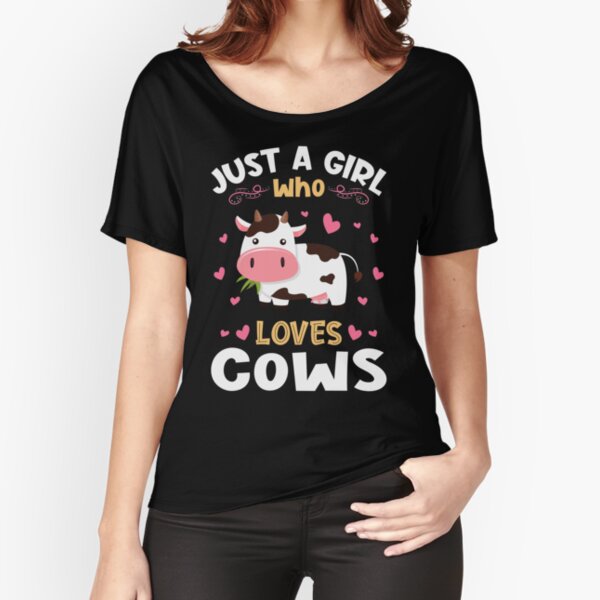 Vista previa del artículo con la obra «Regalo de Sólo una chica que ama las vacas», diseñado y vendido por Hananiah Merch.