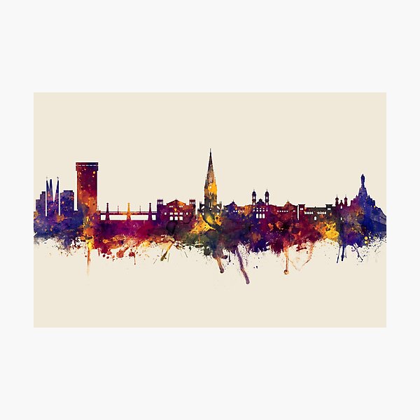Vista previa del artículo con la obra «San Sebastian Spain Skyline», diseñado y vendido por ArtPrints.