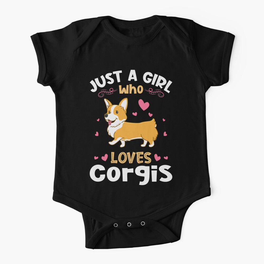 Nur ein Mädchen, das Corgis Geschenk liebt Babystrampler