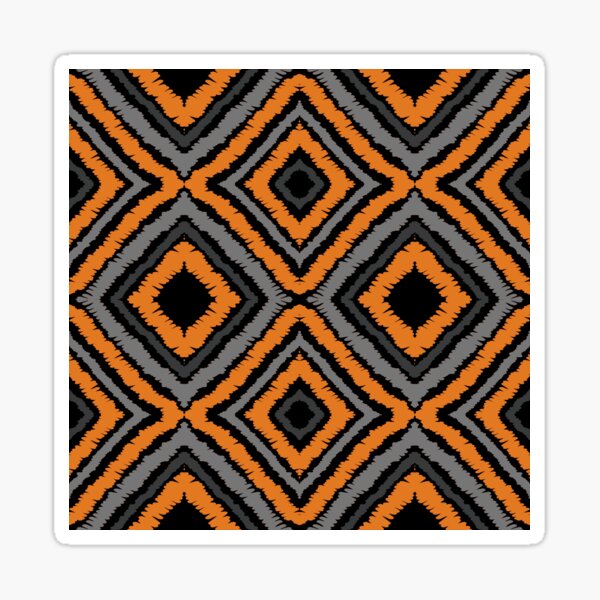 Item preview, Ikat Pattern Black Gray Orange designed and sold by SoccaTamam.