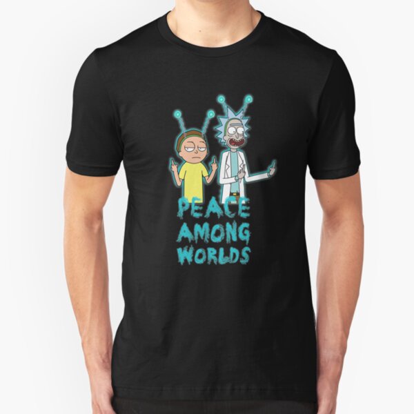 Rick and Morty Peace Among Worlds Slim Fit T-Shirt