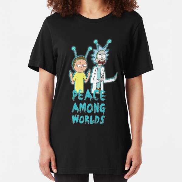 Rick and Morty Peace Among Worlds Slim Fit T-Shirt