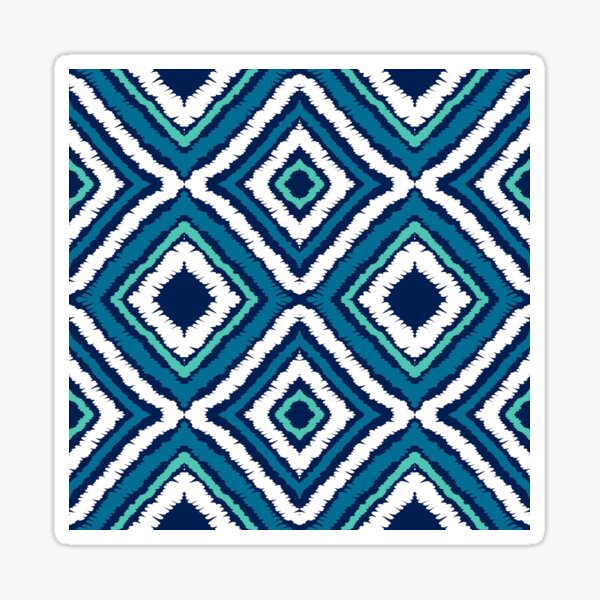 Item preview, Ikat Pattern in Blue,Navy,Turquoise and White Colors designed and sold by SoccaTamam.