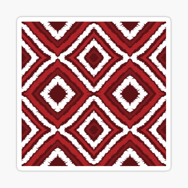 Item preview, Ikat Pattern in Red Tones and White Color designed and sold by SoccaTamam.