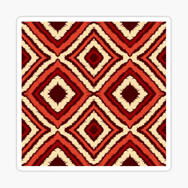 Item preview, Ikat Pattern in Beige,Orange,Red and Dark Red Colors designed and sold by SoccaTamam.