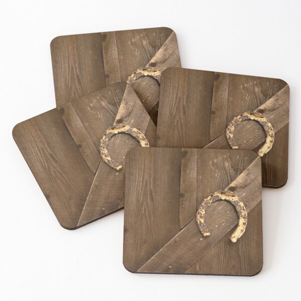 Item preview, Rusty horseshoe on a barn door designed and sold by ShutterOwl.