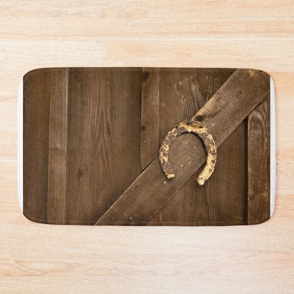 Item preview, Rusty horseshoe on a barn door designed and sold by ShutterOwl.