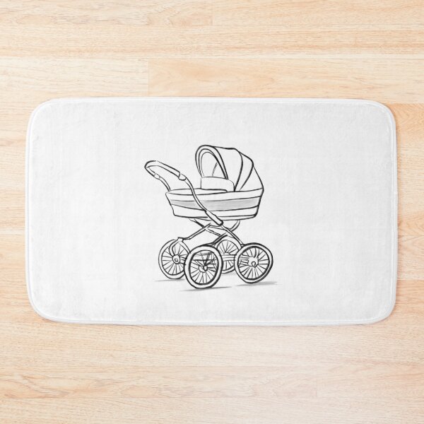Item preview, Stroller Sketch Illustration line drawing Art, nursery print, baby carriage art, pram designed and sold by Prints Actually.
