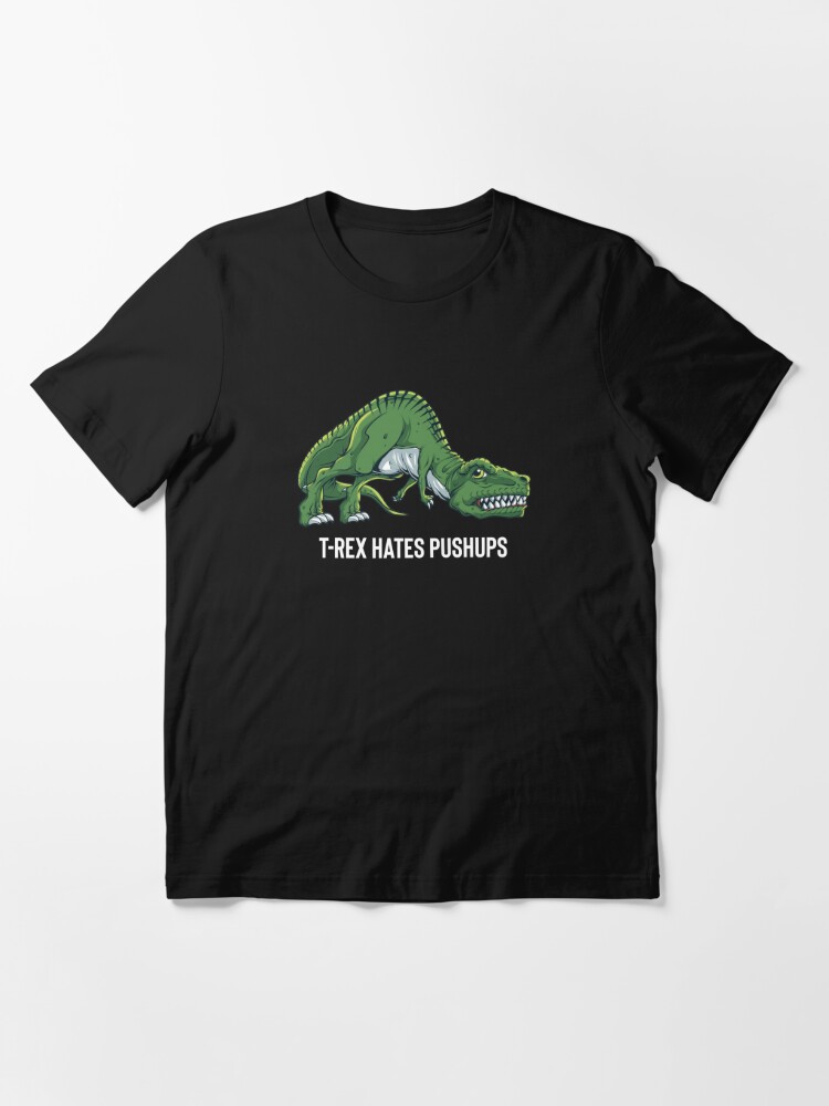 Unisex T. rex Hates Push Ups T-Shirt - Heather Green